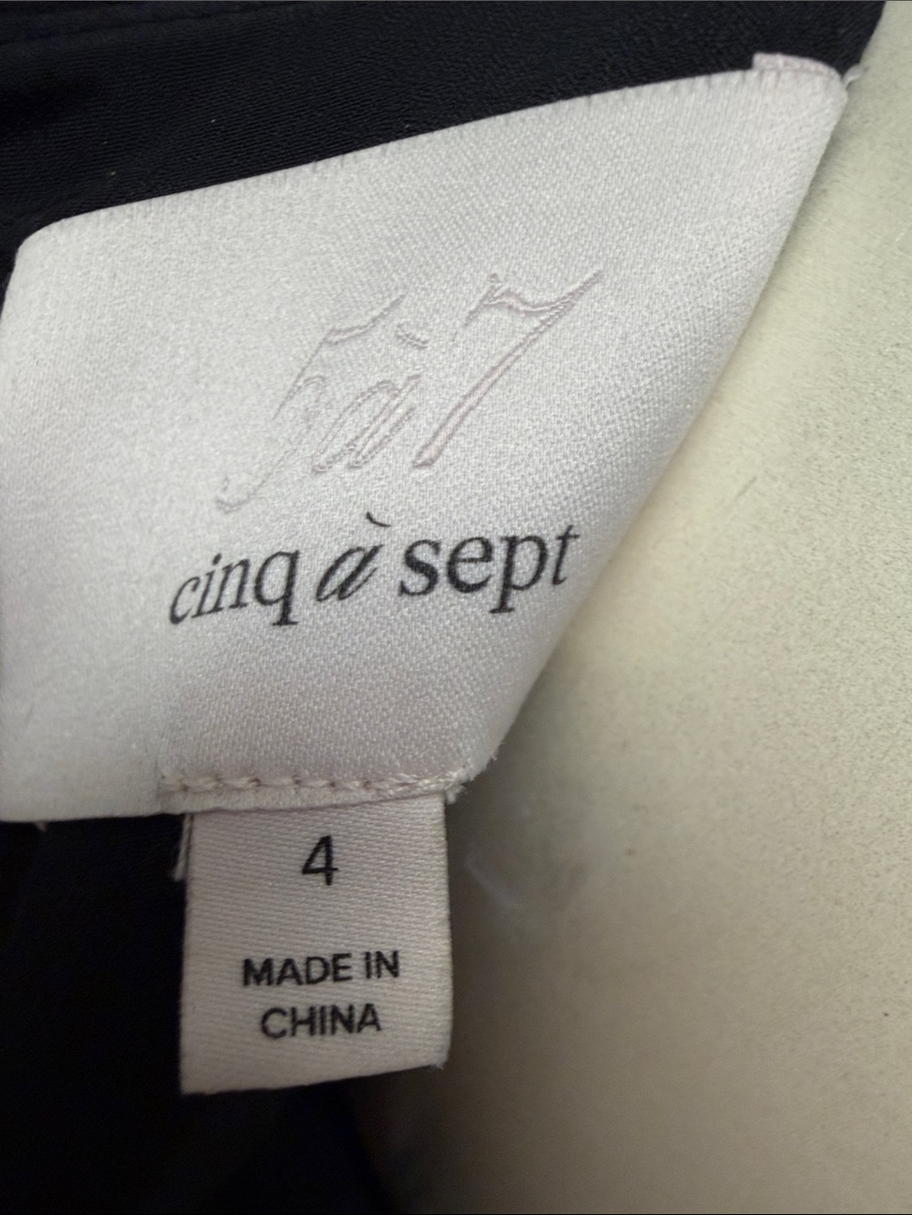 cinq a sept Black and White Dress Label Detail - Picture 2 of 5